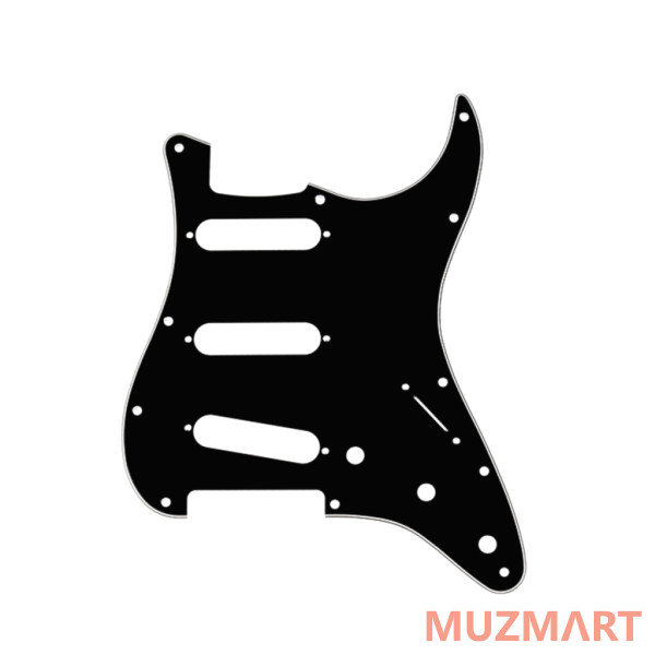 Musiclily MX0112 Защитная накладка электрогитары Fender Stratocaster, 3 слоя, черная