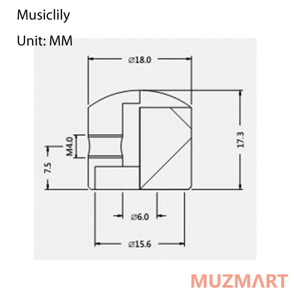 Musiclily MX0672 Ручка потенциометра, метрическая, металлическая, черная