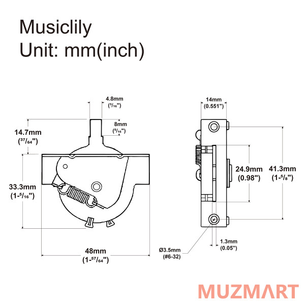 Musiclily MX2383 Переключатель 3-х позиционный, Tele Style