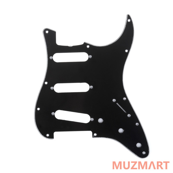 Musiclily MX1388BK Защитная накладка гитары Fender Stratocaster SSS, 3 слоя, черная