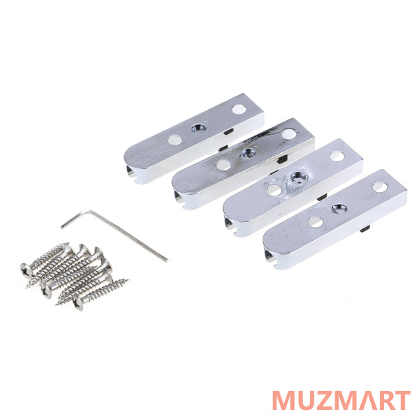 Musiclily MX1844CR-4 Бридж мультимензурный для бас-гитары, хром