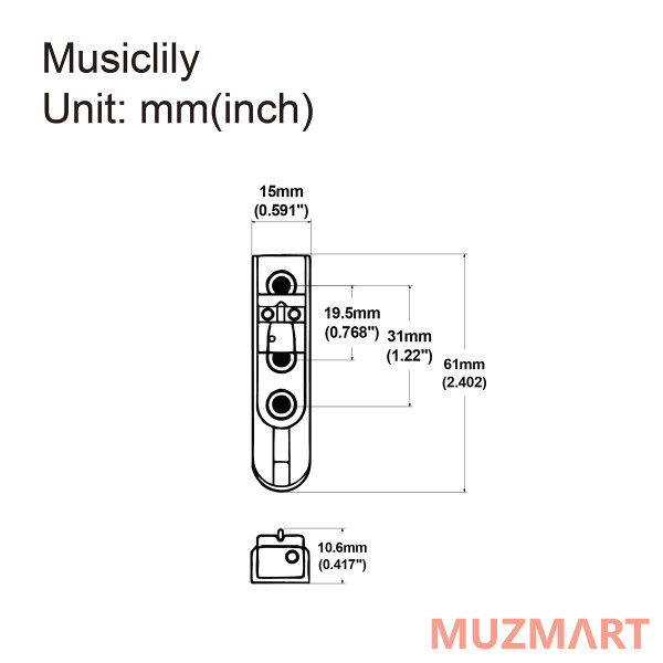 Musiclily MX1844CR-4 Бридж мультимензурный для бас-гитары, хром