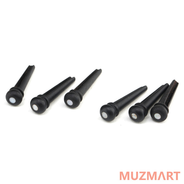 Musiclily MX0742-6 Фиксатор струны для гитары, черное дерево, с точкой, 6шт