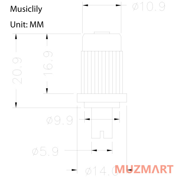 Musiclily M205 Бридж Tune-O-Matic для Gibson Les Paul, хром