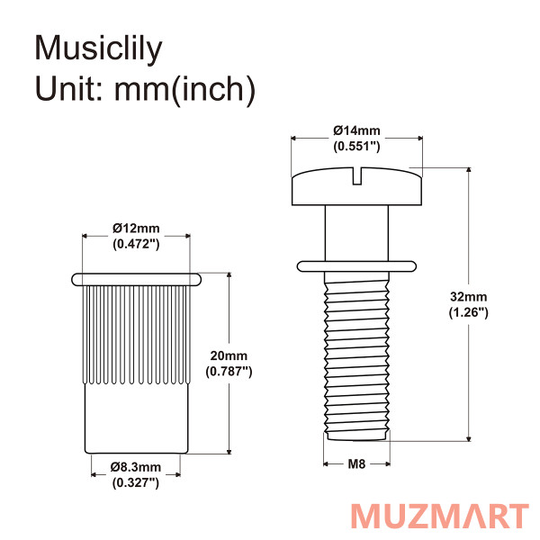 Musiclily MX2212BK Опоры бриджа Wraparound, черные