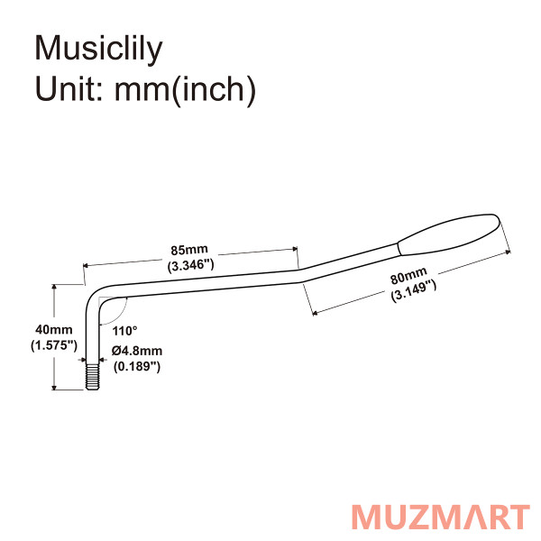 Musiclily MX2208BK Рычаг тремоло Strat Style, черный/черный
