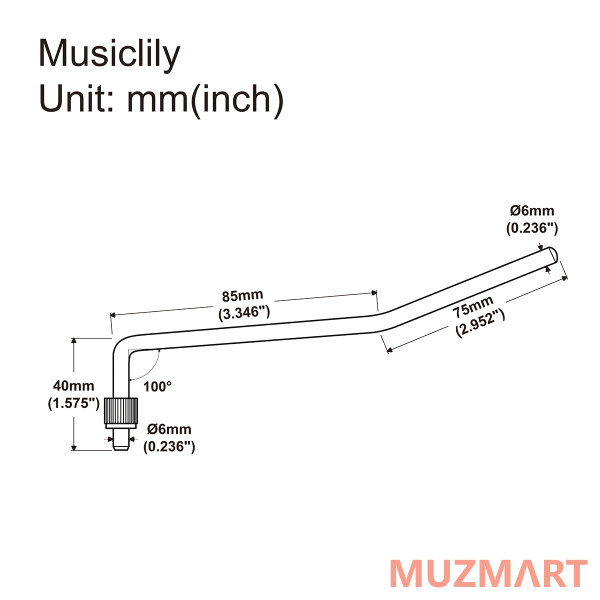 Musiclily MX2206GD Рычаг тремоло Floyd Rose style, золото