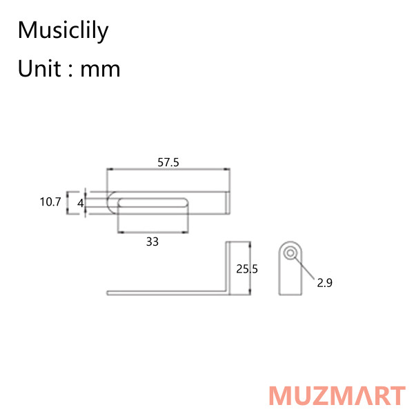 Musiclily MX1710NK Кронштейн защитной накладки Les Paul, никель