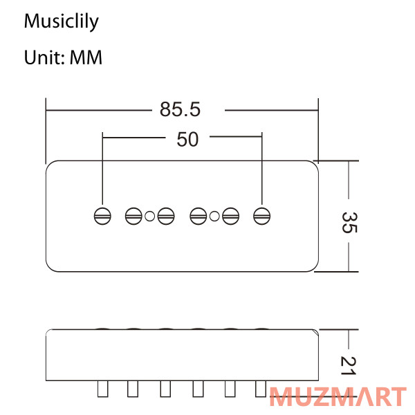 Musiclily MX1255 Звукосниматель магнитный сингл, для LP SG, нековый, кремовый