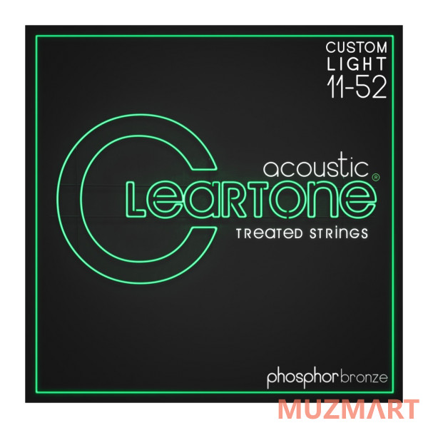 Cleartone 7411 Phosphor Bronze Комплект струн для акустической гитары, фосфорная бронза, с покрытием, 11-52