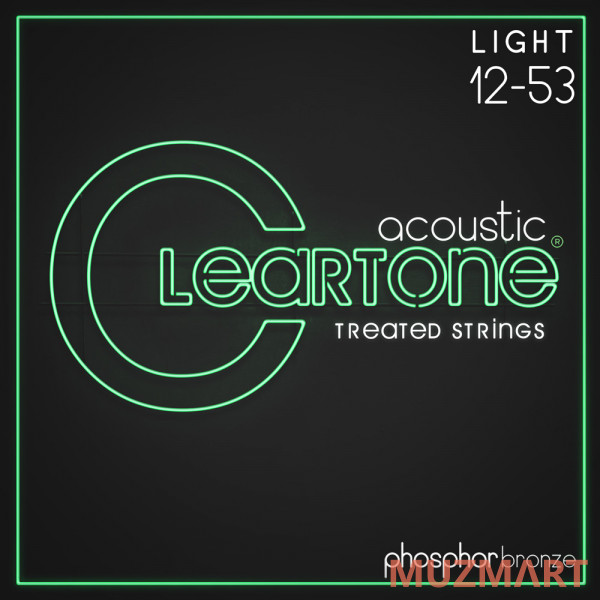 Cleartone 7412 Phosphor Bronze Комплект струн для акустической гитары, фосфорная бронза, с покрытием, 12-53