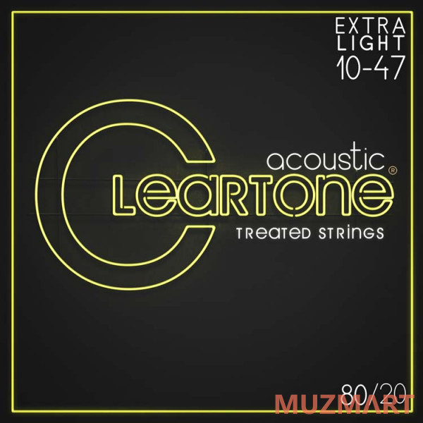 Cleartone 7610 80/20 Комплект струн для акустической гитары, бронза 80/20, с покрытием, 10-47