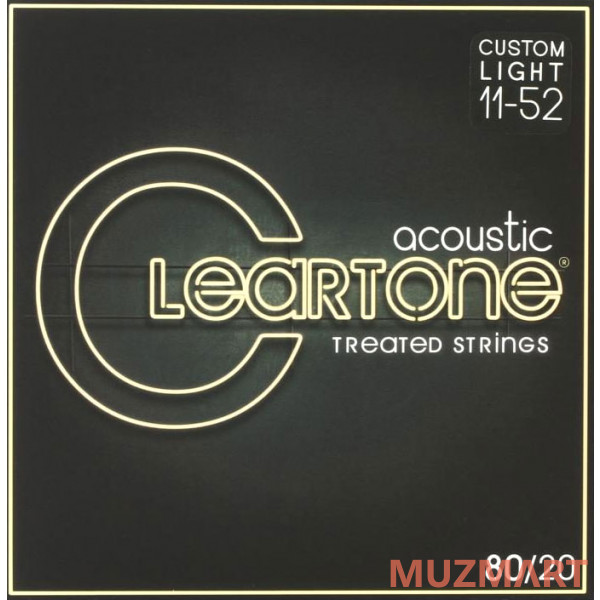 Cleartone 7611 80/20 Комплект струн для акустической гитары, бронза 80/20, с покрытием, 11-52
