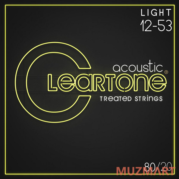 Cleartone 7612 80/20 Комплект струн для акустической гитары, бронза 80/20, с покрытием, 12-53