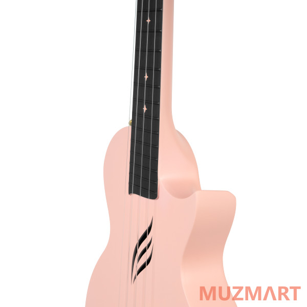 Cascha HH-2288 Carbon Fibre Укулеле концертный, с чехлом, розовый, углеволокно