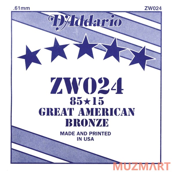 D'Addario ZW024 Струна 85/15 для акустической гитары