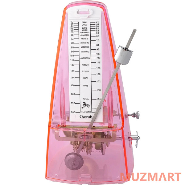 Cherub WSM-330TPK Метроном механический, прозрачный розовый