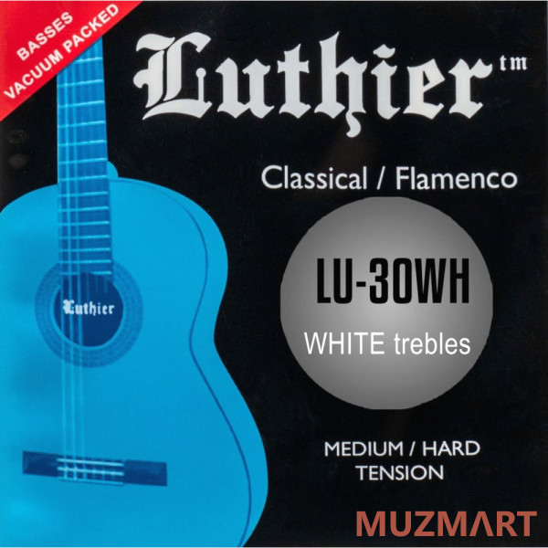 Luthier LU-30WH Комплект струн для классической гитары, средне-сильное натяжение, белый нейлон