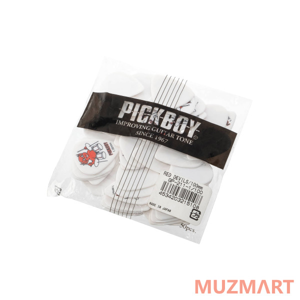 Pickboy GP-211-1/100 Celltex Red Devil Медиаторы 50шт, толщина 1.0мм