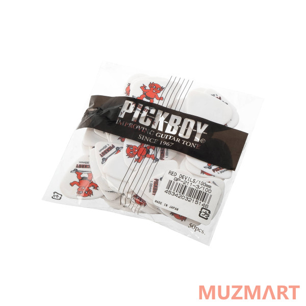 Pickboy GP-211-3/100 Celltex Red Devil Медиаторы 50шт, толщина 1.0мм