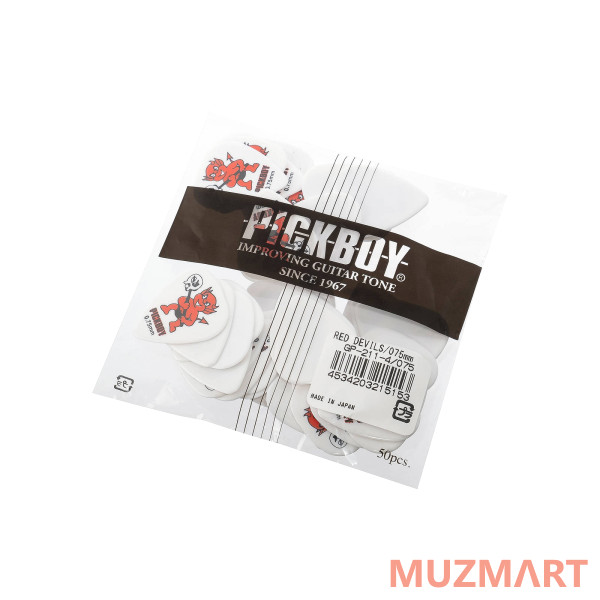 Pickboy GP-211-4/075 Celltex Red Devil Медиаторы 50шт, толщина 0.75мм
