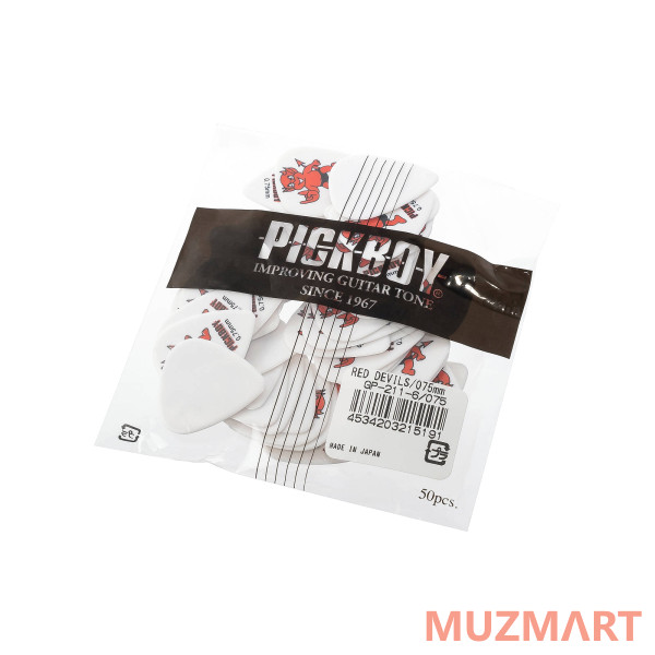 Pickboy GP-211-6/075 Celltex Red Devil Медиаторы 50шт, толщина 0.75мм