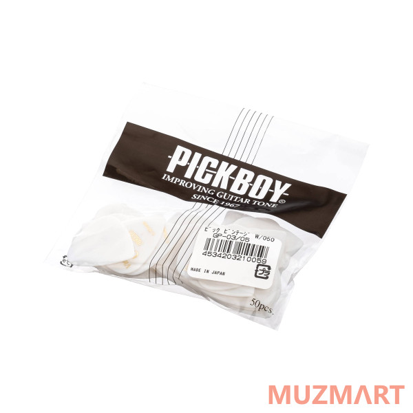 Pickboy GP-03/05 Celluloid Vintage Classic White Медиаторы 50шт