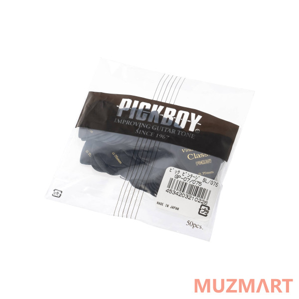 Pickboy GP-07/075 Celluloid Vintage Classic Black Медиаторы 50шт