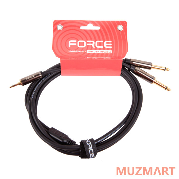 Force FLC-11/2 Аудиокабель 2хJack1/4 mono-Jack mini stereo, 2 м