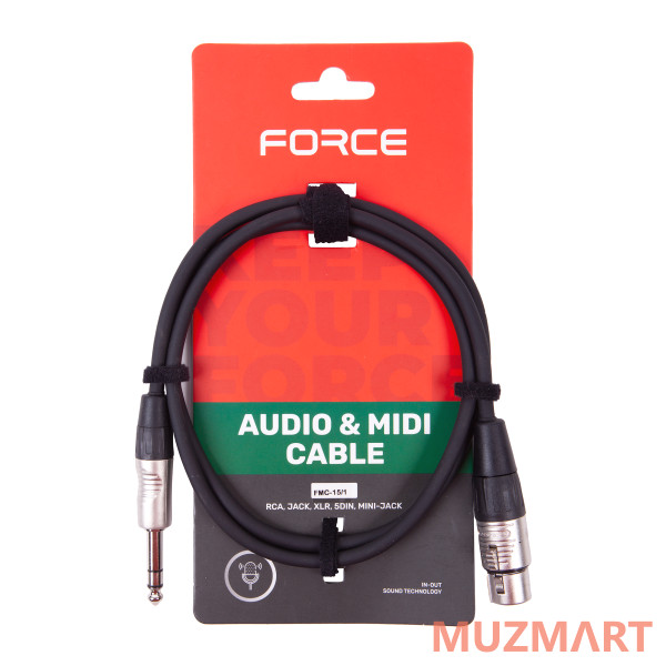 Force FMC-15/1 микрофонный/коммутационный шнур XLR(F)- стерео джек (TRS)