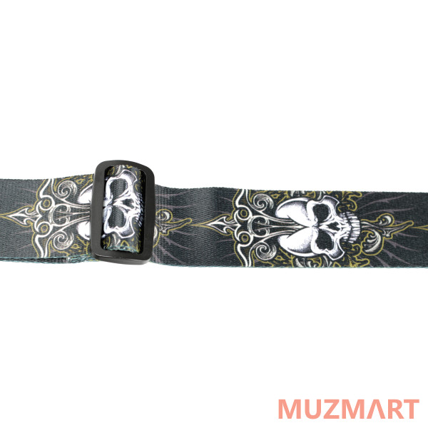 Stagg STE BLACK SKULL ремень для гитары из терилена