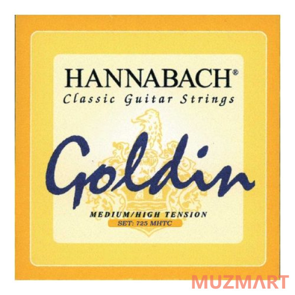 Hannabach 7258MHTC Goldin Комплект первых струн (3шт) для классической гитары, карбон