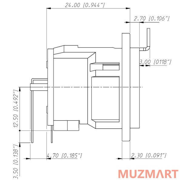 Neutrik NC3FD-H Разъем XLR female панельный