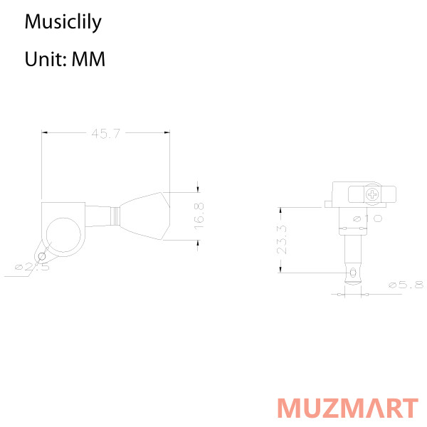 Musiclily M170-3M758-3 Колки для гитары, 3+3