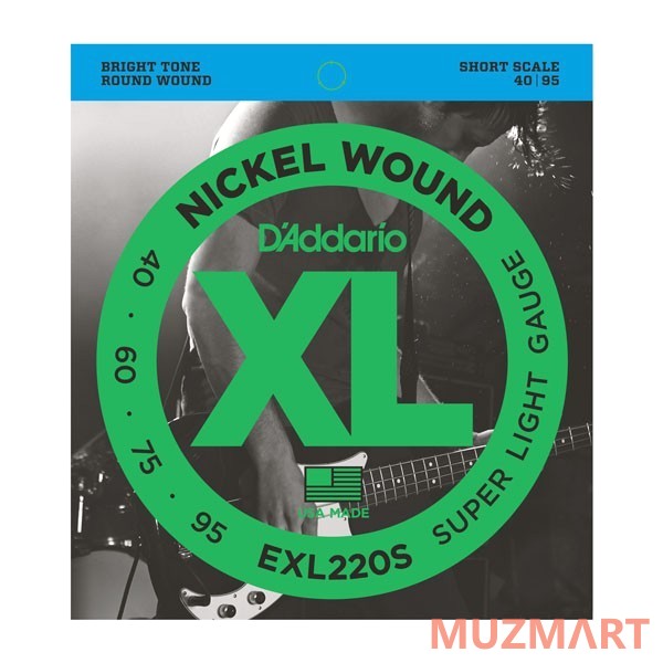 D'Addario EXL220S Струны для 4-х струнной бас гитары с короткой мензурой