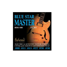 Fedosov BSM008 Blue Star Master Light Комплект струн для электрогитары, нерж. сплав, 8-38