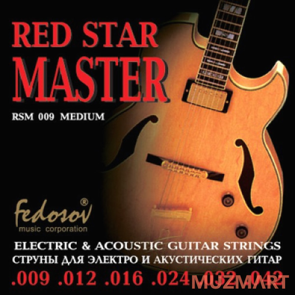 Fedosov RSM009 Red Star Master Medium Комплект струн для электрогитары, нерж. сплав, 9-42