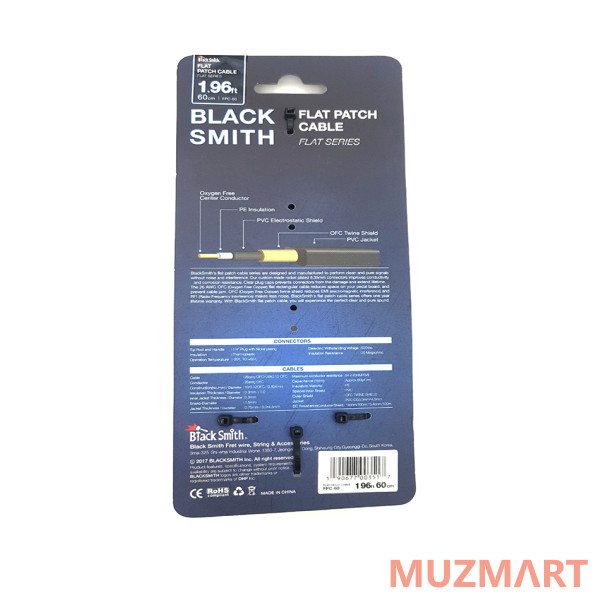 BlackSmith Flat Patch Cable 1.96ft FPC-60 Инструментальный кабель