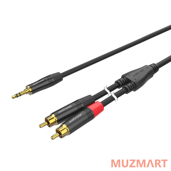 Roxtone PACC150/2 Аудио кабель, 3.5мм stereo Jack - 2xRCA, 2м