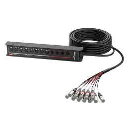 Roxtone SFBN0804L10 Кабель многожильный со сценической коробкой, 8 входов, 4 выхода, 10м