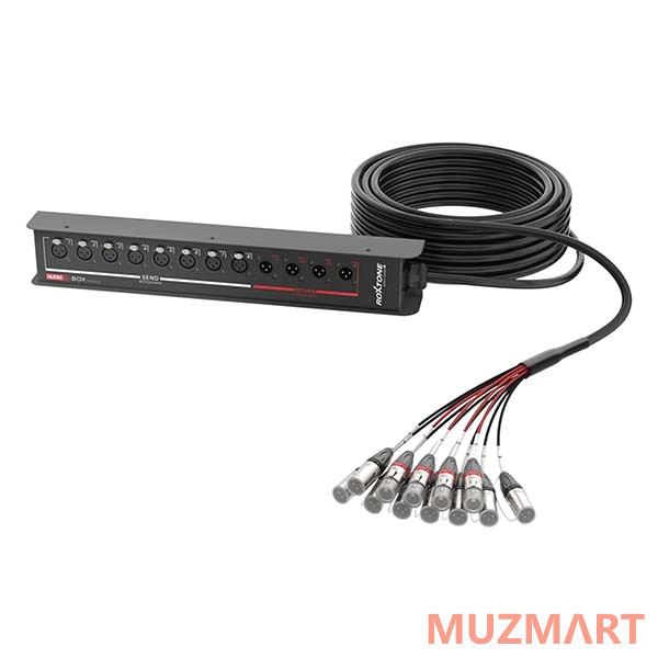 Roxtone SFBN0804L10 Кабель многожильный со сценической коробкой, 8 входов, 4 выхода, 10м