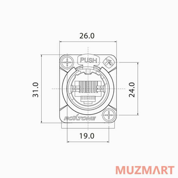 Roxtone RE8FD5R Разъем RJ45 панельный
