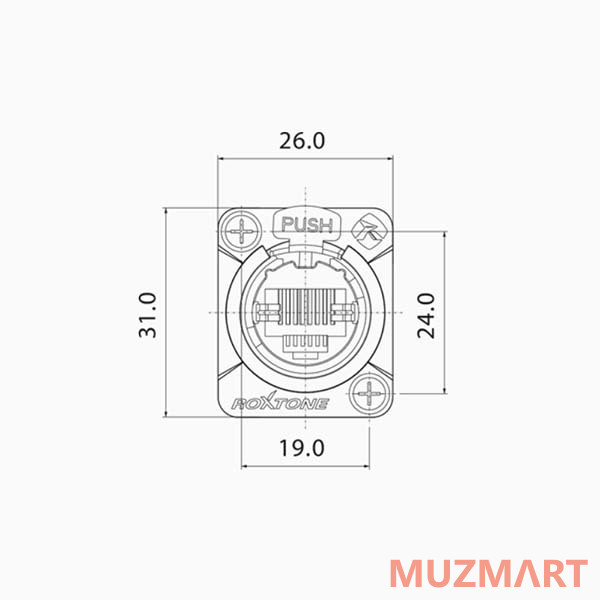 Roxtone RE8FD5V Разъем RJ45 панельный в печатную плату