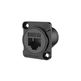 Roxtone RAE8FD-C6A-S-B (Grounded version) Панельный разъем RJ45(CAT6a), версия с заземлением, черный