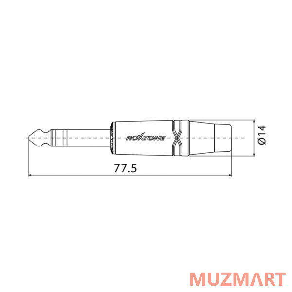 Roxtone RJ3PP-RD-BN Разъем 6.3мм, стерео Jack