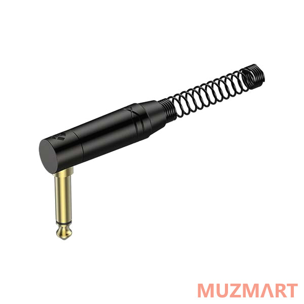 Roxtone RJ2RPP-BG Разъем 6,3mm моно Jack (угловой) с пружиной