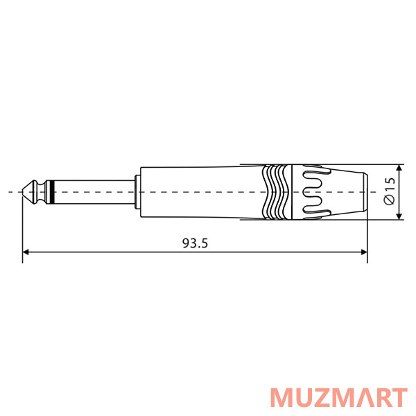 Roxtone J2NN Разъем 6,3мм mono Jack