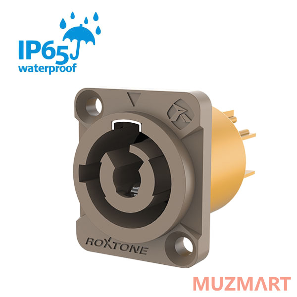 Roxtone RAC3MPI-WP Yellow/Brown Разъем кабельный типа Powercon, пыле и влаго защищенный (IP65), 3-х контактный