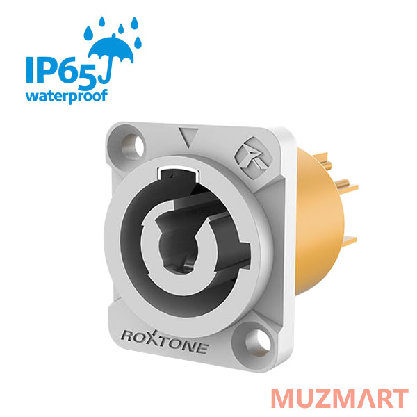 Roxtone RAC3MPO-WP Yellow/Grey Разъем кабельный типа powercon(Out), пыле и влаго защищенный (IP65), 3-х контактный