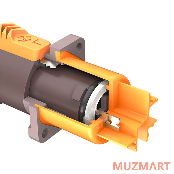 Roxtone RAC3MPO-WP Yellow/Grey Разъем кабельный типа powercon(Out), пыле и влаго защищенный (IP65), 3-х контактный